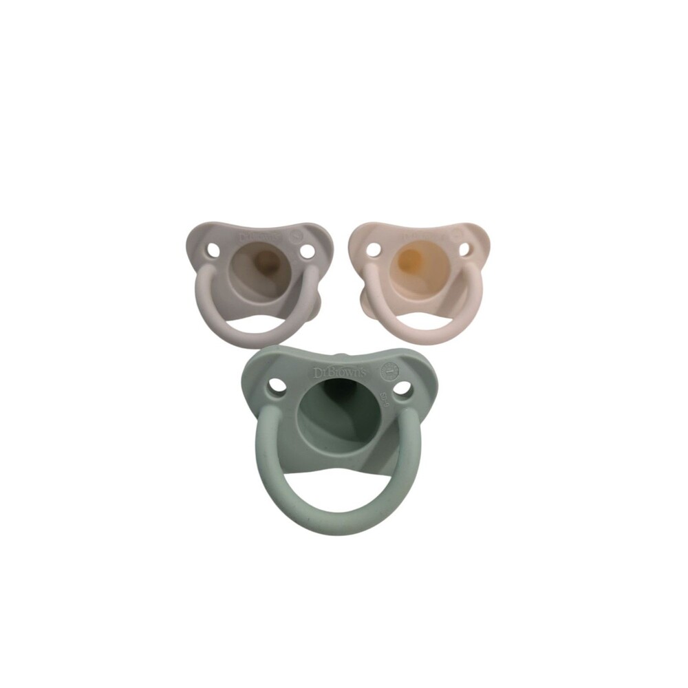 Silicone Baby Pacifier Dr. Brown HappyPaci Contoured Comfortable Shield 3 Pack